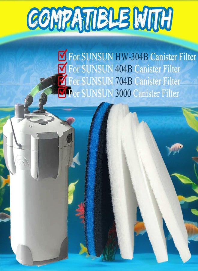 PurifyLogix Replacement Canister Filter Pads Compatible with SUNSUN HW-304B/404B/704B/3000 CF500 Aquarium Filter, 6 White Floss and 2 Upgraded Coarse Pads, 8pcs - Image 2